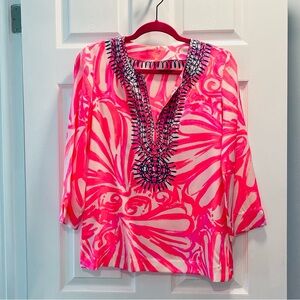 Lilly Pulitzer Vibrant Pink Women's Silk Top